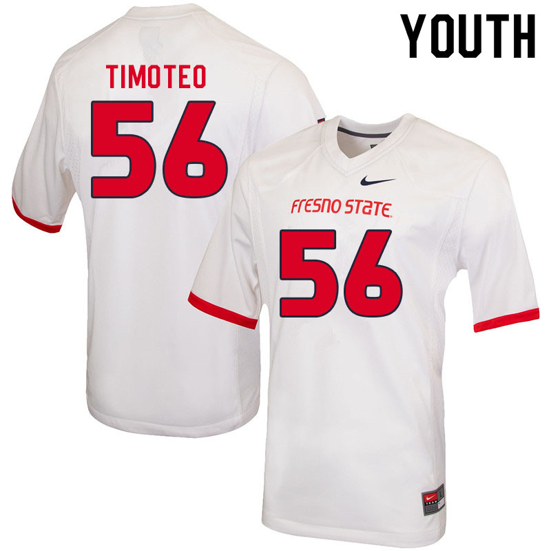 Youth #56 Pedro Timoteo Fresno State Bulldogs College Football Jerseys Sale-White - Click Image to Close